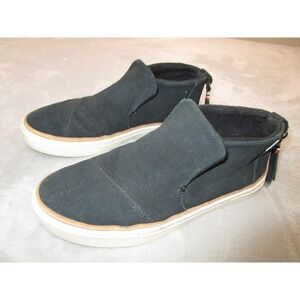 TOMS Shoes Mens Size 8.5 Black Slip-On Mid Top Fleece Lined Casual Sneakers